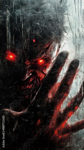 Nightmarish Horror: A Ghastly Demon's Glare