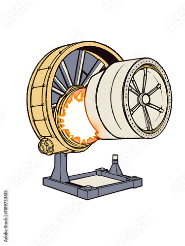 Hypergolic Engine: A type of engine that utilizes fuels that ignite instantly upon mixing, often used in rocket propulsion for space exploration and satellite launches. photo