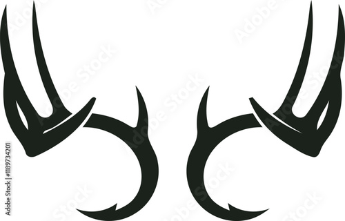 hunting Deer Duck and fish minimalist logo design	