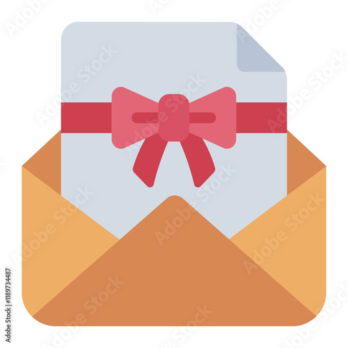 Envelope invitation flat icon representing party and event invites