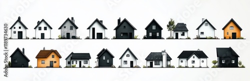 Wallpaper Mural Monochrome Minimalist House Icon Grid Torontodigital.ca