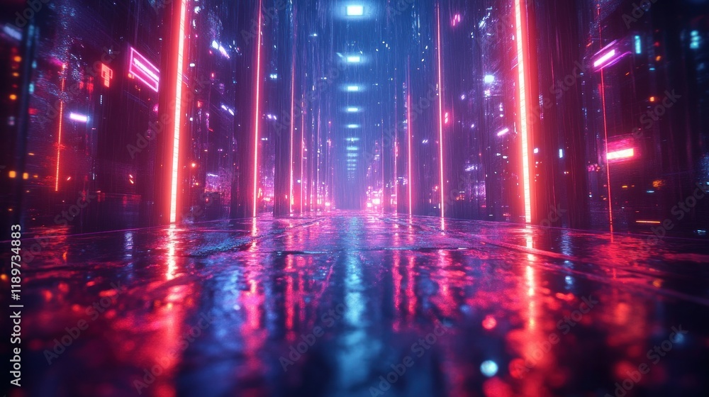 Futuristic Neon Light Reflection on Grunge Surface for Technology and Automobile Background Futuristic Neon Light Reflection on Grunge Surface for Technology and Automobile Background