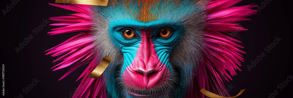 Vibrant Mandrill Portrait Vibrant Mandrill Portrait