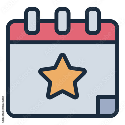 Event calendar filled line icon useful for scheduling and planning in events