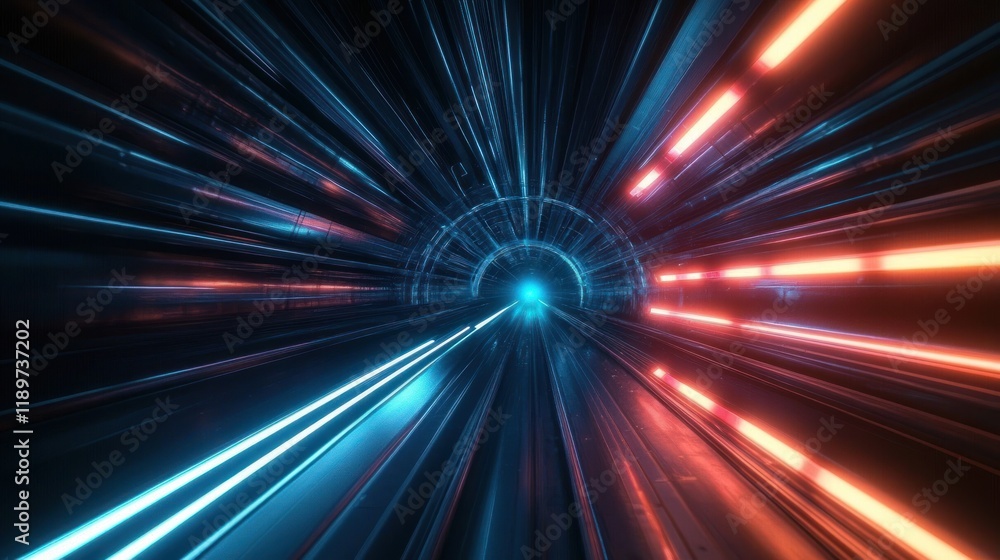 Futuristic Motion Blur Abstract Graphic of Vibrant Neon Tunnel with Speedy Stripes and Glowing Light Effects Futuristic Motion Blur Abstract Graphic of Vibrant Neon Tunnel with Speedy Stripes and Glowing Light Effects