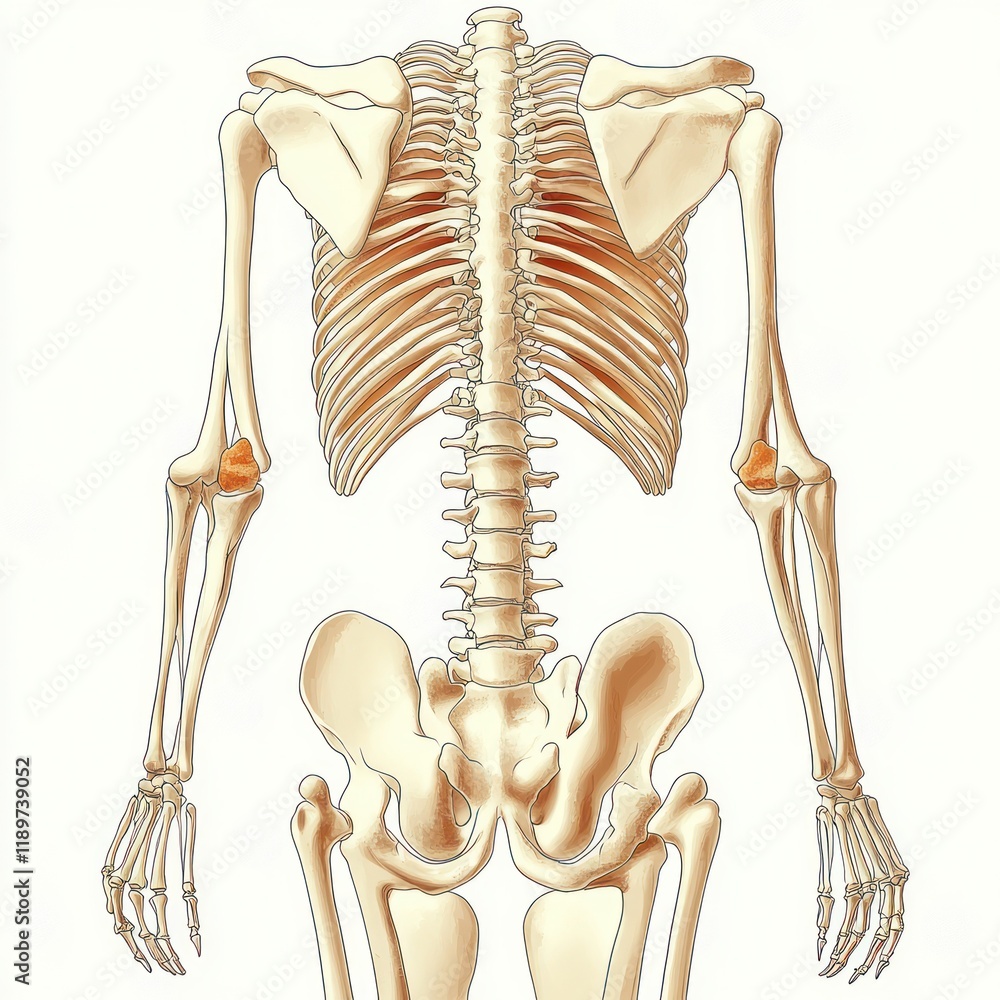 Human Skeleton Spinal Column and Pelvis Anatomical Depiction in Minimalist Vector Art Style Human Skeleton Spinal Column and Pelvis Anatomical Depiction in Minimalist Vector Art Style