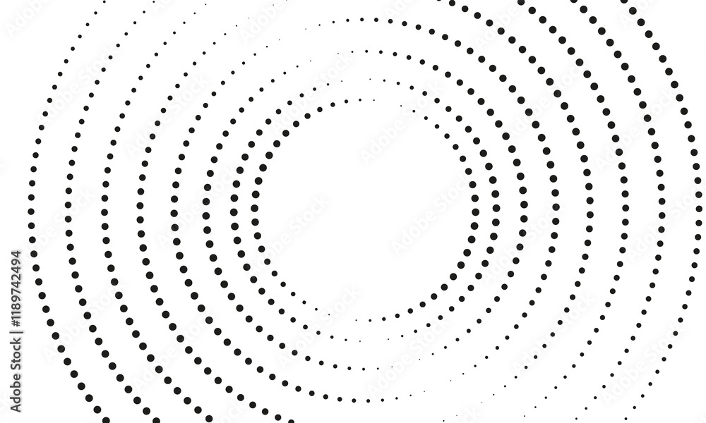 Modern abstract dot point background. The halftone dots are in the form of a circle. Spiral background. Black dots on white background. Modern abstract dot point background. The halftone dots are in the form of a circle. Spiral background. Black dots on white background.