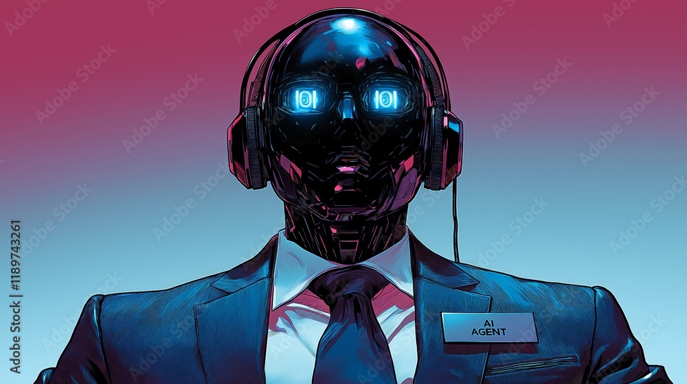 An artificial intelligence virtual assistant acts as an AI agent, providing customer service support as an AGI powered representative, symbolizing the future singularity of robot interactions An artificial intelligence virtual assistant acts as an AI agent, providing customer service support as an AGI powered representative, symbolizing the future singularity of robot interactions