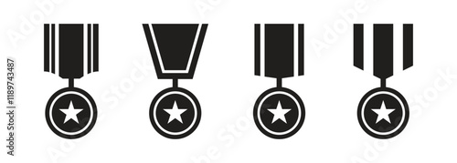Vector Medal Icon Set. Winner Symbols. Medal Icon Symbols