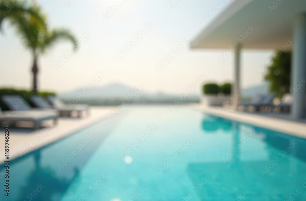 Fototapeta premium Blurred Poolside View