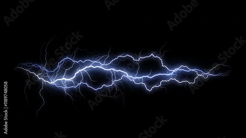 Striking bright electric lightning bolt. Glowing thunderbolt animation. Powerful energy. Loop
