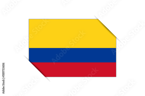 Free Download Colombia flag - rectangle colorful flag representing a country cultural identity and heritage. The essence of national pride and unity. Attached by the corners in a paper album - GFXLoad
