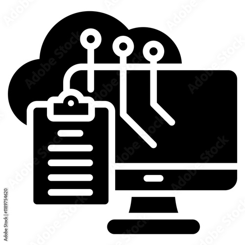 Hybrid Model Icon Black Style
