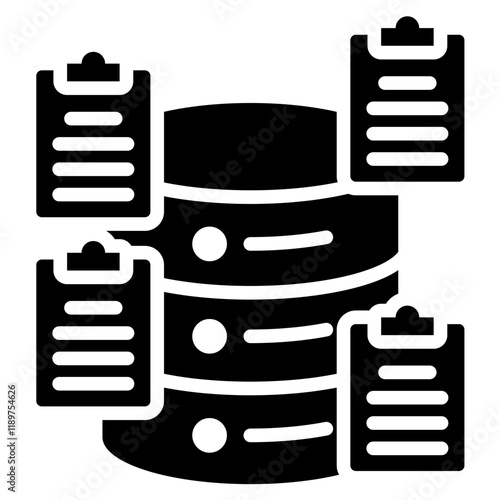 Unstructured Data Icon Black Style