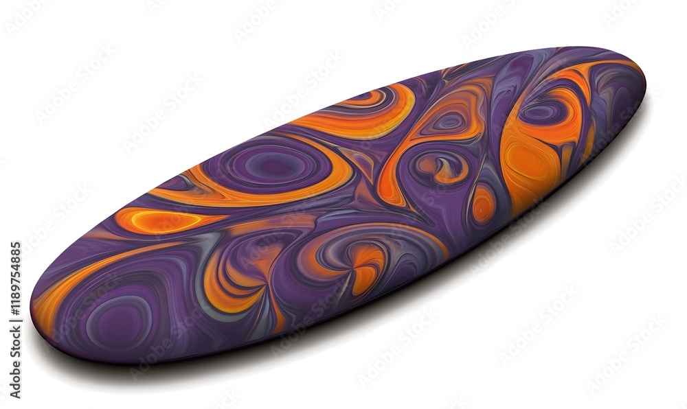Abstract oval shape with swirling purple and orange pattern. Abstract oval shape with swirling purple and orange pattern.