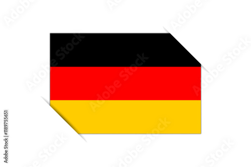 Free Download Germany flag - rectangle colorful flag representing a country cultural identity and heritage. The essence of national pride and unity. Attached by the corners in a paper album - GFXLoad