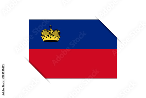 Liechtenstein flag - rectangle colorful flag representing a country cultural identity and heritage. The essence of national pride and unity. Attached by the corners in a paper album