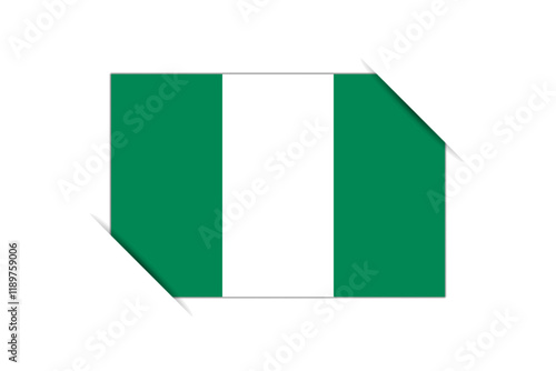 Nigeria flag - rectangle colorful flag representing a country cultural identity and heritage. The essence of national pride and unity. Attached by the corners in a paper album