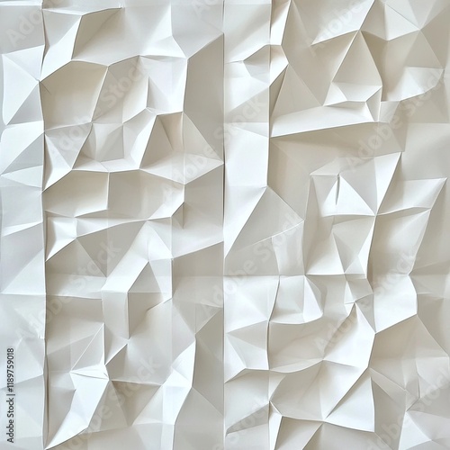 Abstract White Paper Fold Texture: Geometric Pattern Design