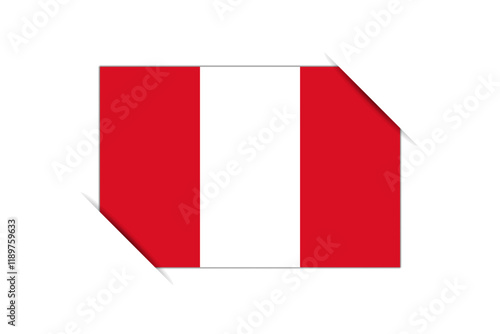 Peru flag - rectangle colorful flag representing a country cultural identity and heritage. The essence of national pride and unity. Attached by the corners in a paper album