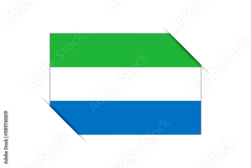 Sierra Leone flag - rectangle colorful flag representing a country cultural identity and heritage. The essence of national pride and unity. Attached by the corners in a paper album