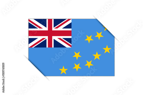 Free Download Tuvalu flag - rectangle colorful flag representing a country cultural identity and heritage. The essence of national pride and unity. Attached by the corners in a paper album - GFXLoad