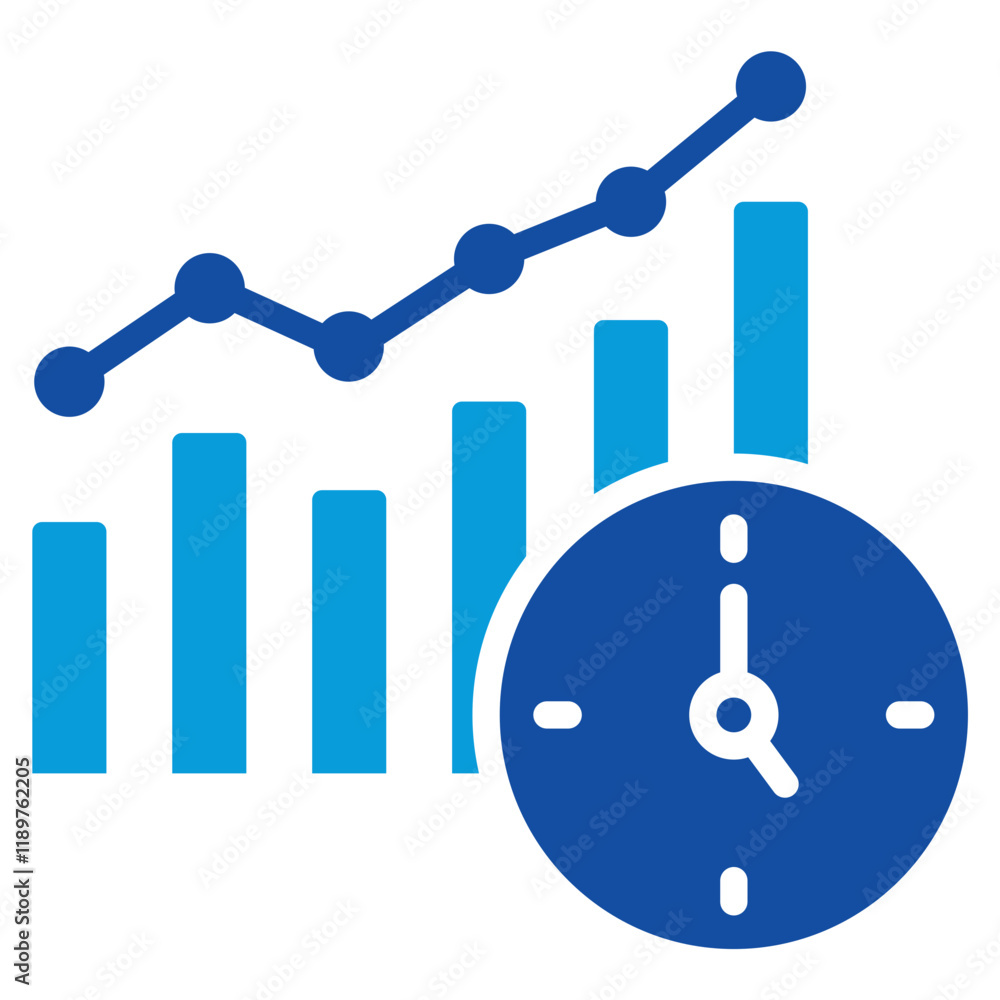 Time Series Icon Dual Tone Color Style