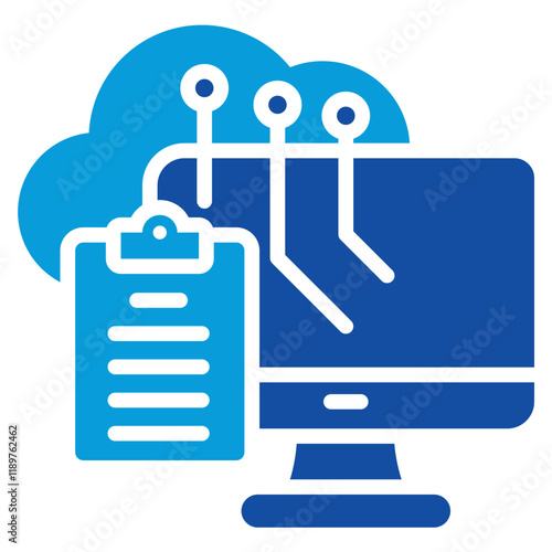 Hybrid Model Icon Dual Tone Color Style