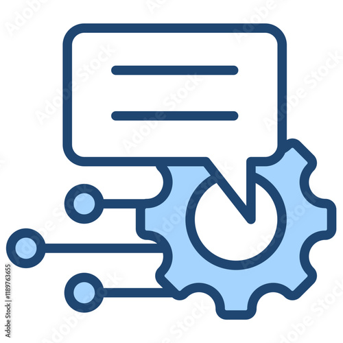 Natural Language Icon Lineal Blue Style