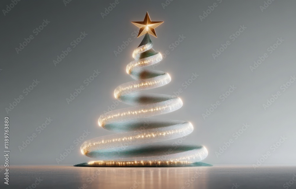 Minimalist Christmas Tree Design with Golden Star, Soft Lighting, Modern Aesthetic Background Minimalist Christmas Tree Design with Golden Star, Soft Lighting, Modern Aesthetic Background