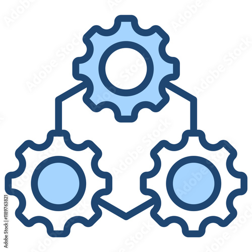 Distributed System Icon Lineal Blue Style