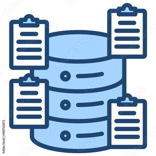 Unstructured Data Icon Lineal Blue Style