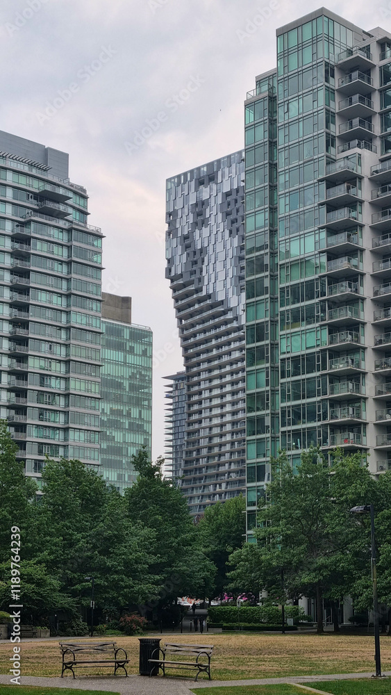 Vancouver, Canada. Streets and buildings in the city center, skyscraper. Vancouver, Canada. Streets and buildings in the city center, skyscraper.