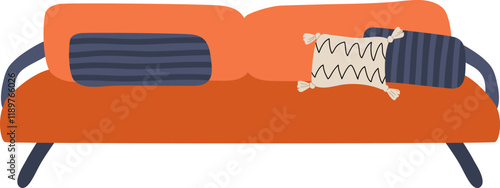 Handdrawn Sofa With Pillows