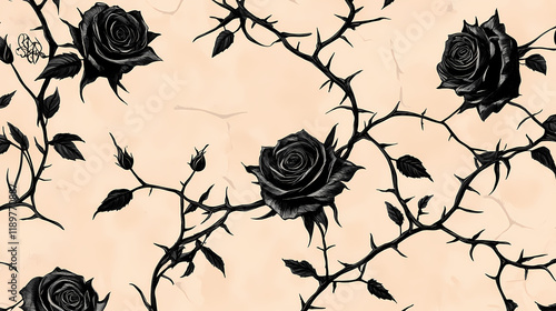 Fototapeta Naklejka Na Ścianę i Meble -  vintage gothic dark rose