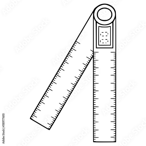 angle ruler illustration hand drawn outline vector