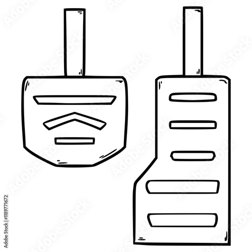 car pedal illustration hand drawn outline vector