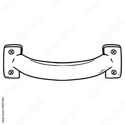 pull handle illustration hand drawn outline vector