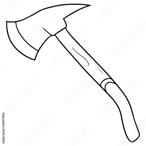 axe illustration hand drawn outline vector