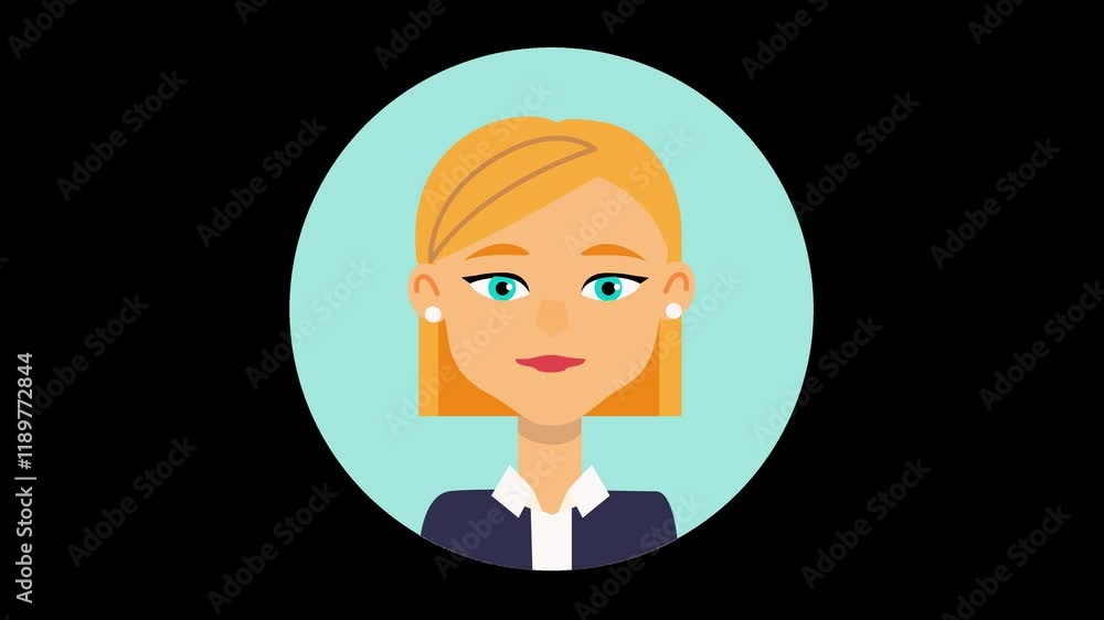 A friendly animated female character with blonde hair, dressed in professional attire, set against a colorful background. A friendly animated female character with blonde hair, dressed in professional attire, set against a colorful background.