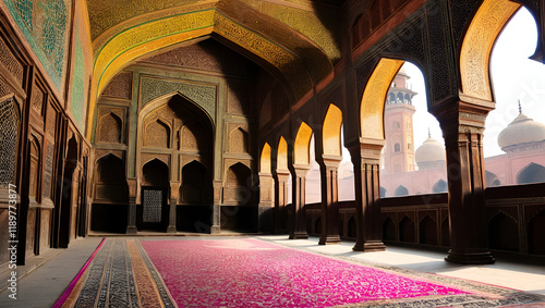 The Wazir Khan Mosque.  Persian romanized: Wazir Khan Mosque  is a 17th-century Mughal masjid located in the city of Lahore, Punjab photo