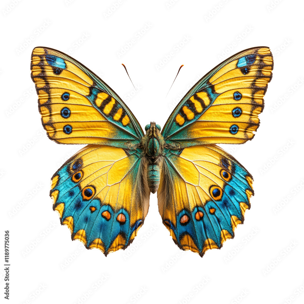 Obraz premium Colorful Butterfly on Transparent Background