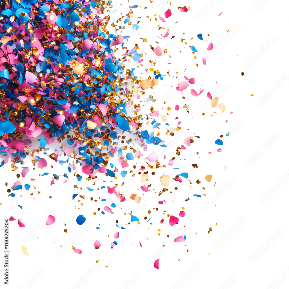 Fototapeta premium Colorful Confetti Burst on Transparent Background