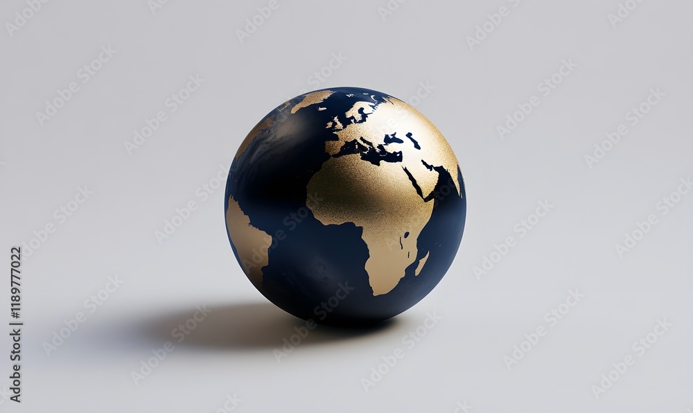 Gold and dark blue globe on white background. Gold and dark blue globe on white background.