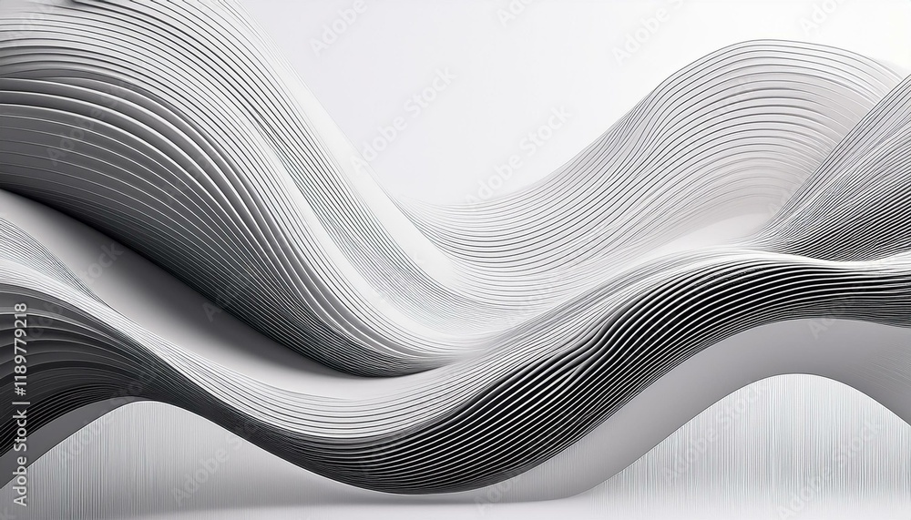 Abstract grayscale waves, flowing design Abstract grayscale waves, flowing design
