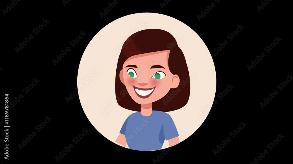 A cheerful cartoon character with green eyes and brown hair, representing a friendly vibe. A cheerful cartoon character with green eyes and brown hair, representing a friendly vibe.