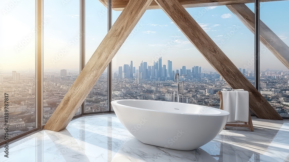 A modern bathroom featuring wooden cabinets, dual sinks, and arched mirrors set against a light background. A modern bathroom featuring wooden cabinets, dual sinks, and arched mirrors set against a light background.