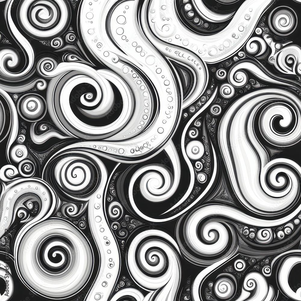 Abstract Swirling Patterns in Black and White for Artistic Designs Abstract Swirling Patterns in Black and White for Artistic Designs