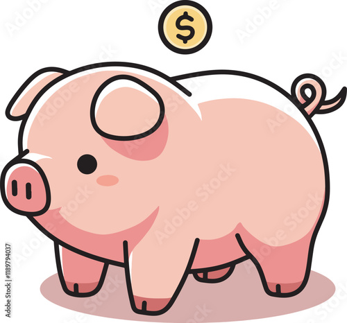 Cute little pig drawing illustration design art