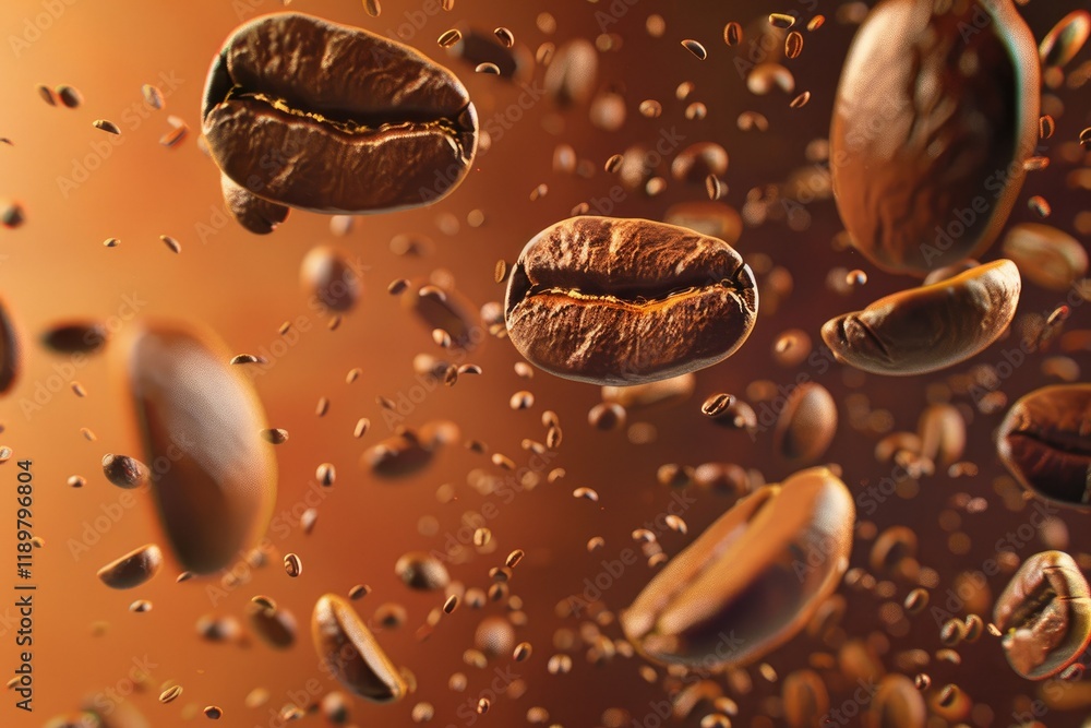 Flawless Visual of Flying Coffee Beans Horizontal Banner Flawless Visual of Flying Coffee Beans Horizontal Banner